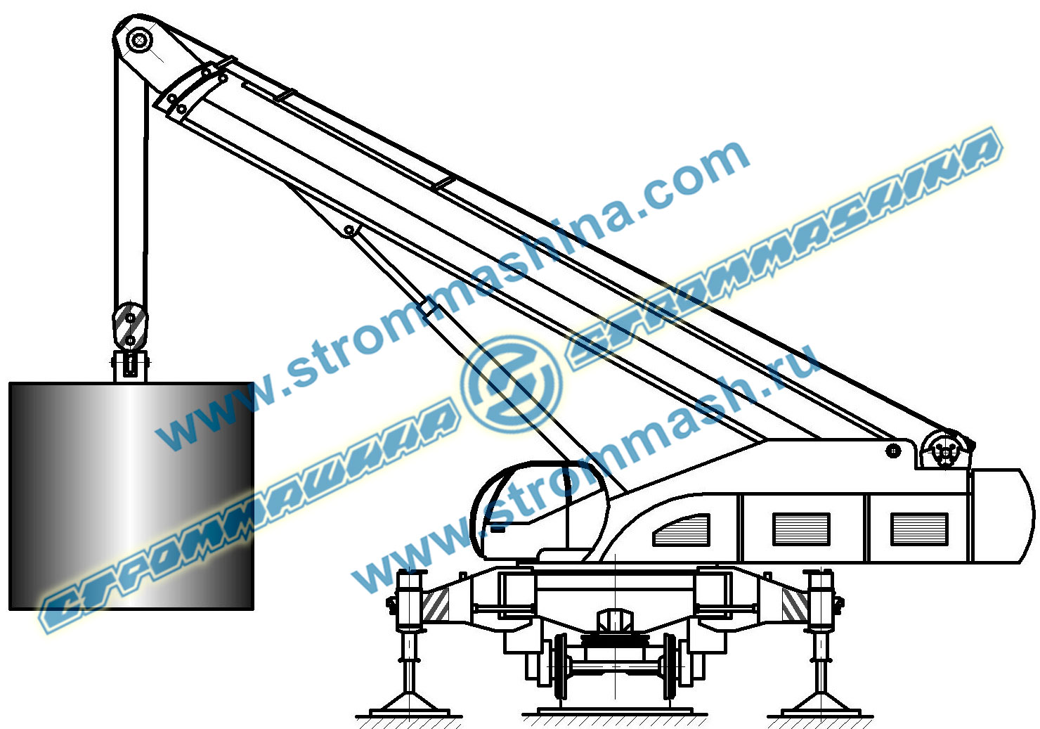 Общий-вид-крана-на-выносных-опорах-с-грузом